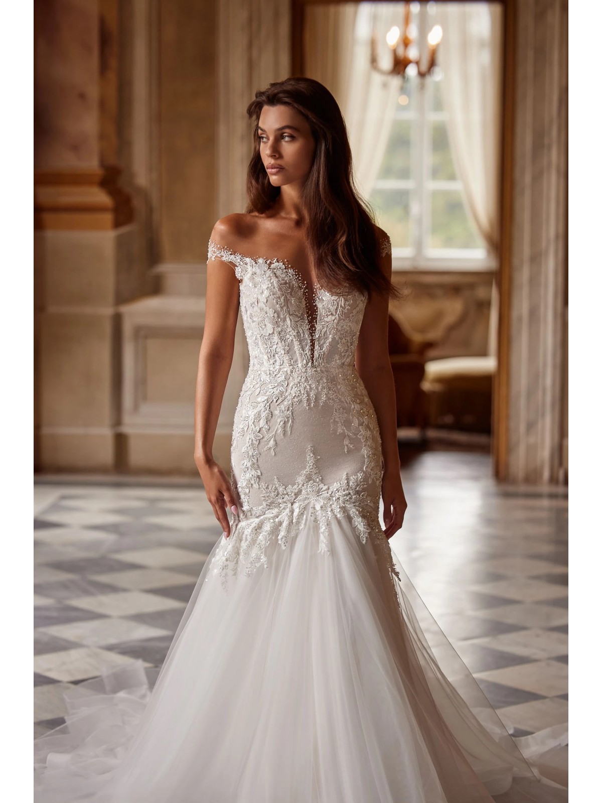 Luxury Wedding Dress - Mermaid Deep V-neck Beading Dress and Skirt with Lining - Deslumbranta - LIDA-01363.42.17